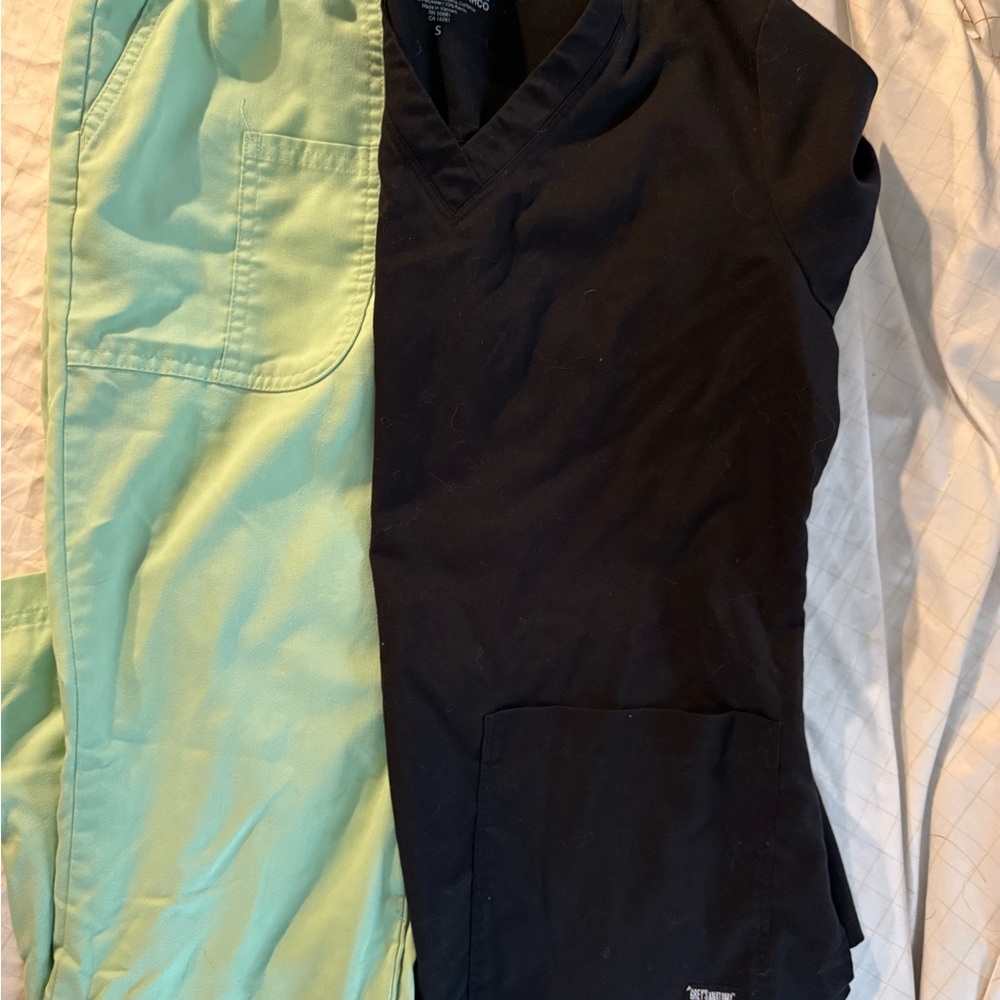 Black and Mint Scrub Set